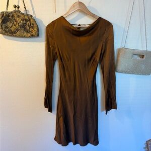 Brown Long Sleeve Anthropologie Dress